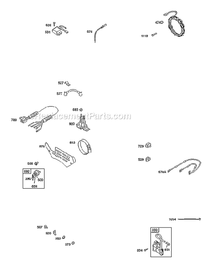 Alternator Ignition Diagram and Parts List for 384445-0112-E1  Briggs and Stratton Engine